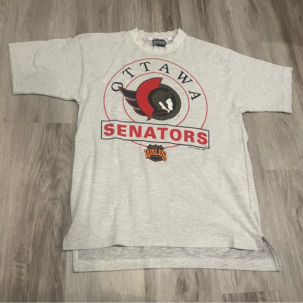 1992 Ottawa Senators Vintage Single Stitch Gray T-Shirt
